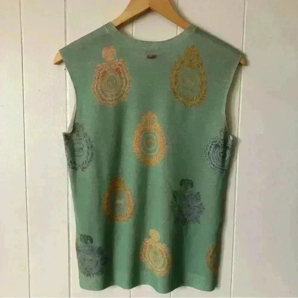 Escada sport Women’s Lightweight Wool Printed Vest Size S - Picture 3 of 5